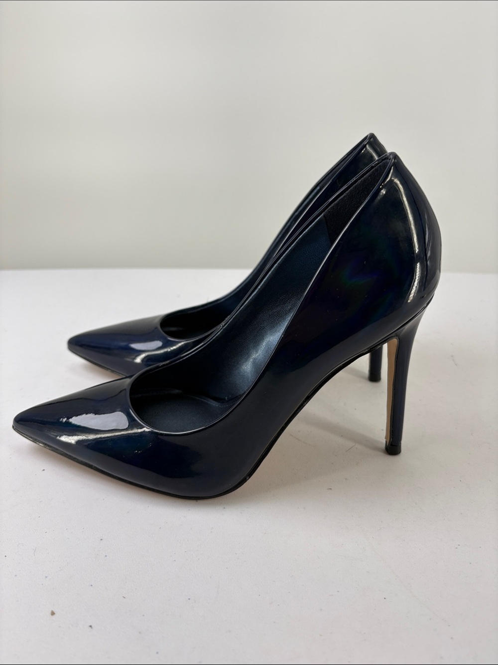 🔔 Nine West Navy Patent Pointed-Toe Stiletto Pumps 4 inch heels